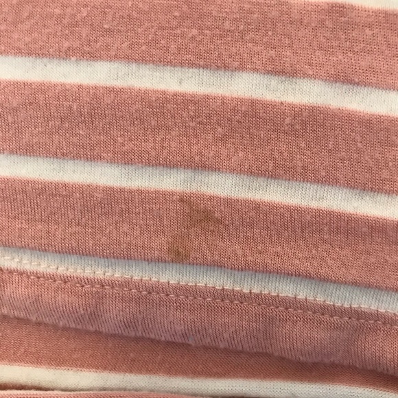 Pink and White Striped Tee with Criss Cross Neck - Picture 3 of 5